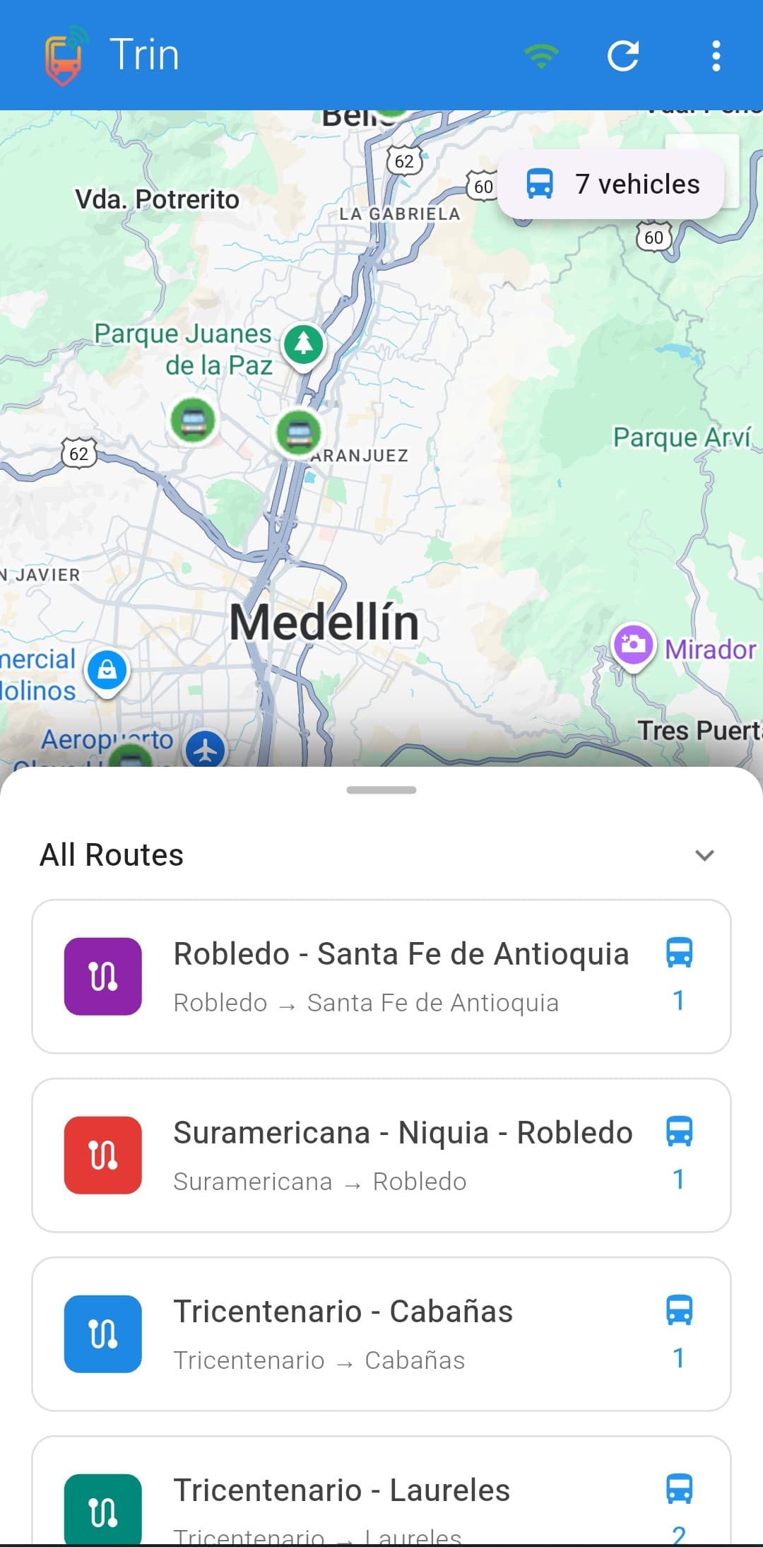 View nearby buses